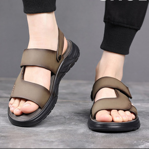 Sandales personnalisées pour hommes en cuir de qualité supérieure, à double usage, <span class=keywords><strong>ultra</strong></span>-douces, antidérapantes, respirantes, décontractées, pour l'été, la randonnée en plein air, la plage, des tongs - Product Image 5