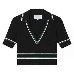 Custom Womens Breathable Outdoor Active Knitwear V-neck Pickleball High-waisted <b>Elastic</b> A-line Tennis <b>Skirt</b> Set Golf Wear - Product Image 5