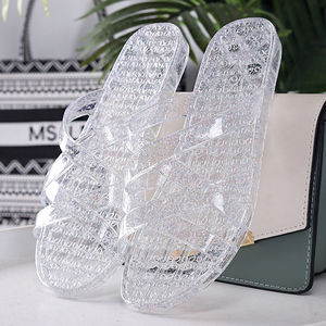 Factory Wholesale Pvc clear Transparent Ladies Flat slippers Non-slip Women Flat Sandals Beach <strong>Slide</strong> Shoes - Product Image 4