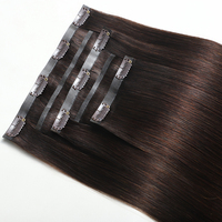 Meilleure vente Extensions de cheveux naturels à clips sans couture 100 grammes Cheveux vietnamiens bruts doublement étirés naturels d'origine Clips en PU Trame cutanée