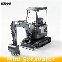 Mini-excavatrice compacte sur chenilles avec bras pivotant et fonctions de forage et de chargement, hydraulique