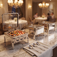 Chauffe-Plat Carré Professionnel en Acier Inoxydable pour Buffet, Idéal Hôtels, Restaurants et Cantines
