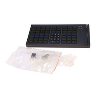 Venta caliente 66 teclas Mini numérico inalámbrico 2,4G USB teclado impermeable con lector de tarjetas programación de teclas para POS