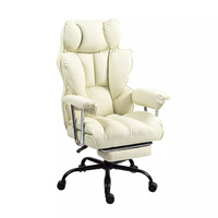 Meilleur fauteuil de direction de bureau ergonomique inclinable à dossier haut en similicuir avec repose-pieds
