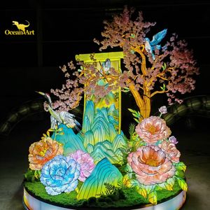 Lanterne en soie personnalisée pour les fêtes de Noël, Diwali et Thanksgiving avec lumières LED pour exposition - Couleur et taille personnalisables - Product Image 3