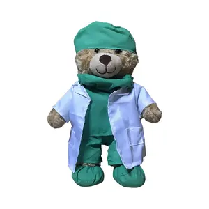 医生和护士泰迪熊毛绒玩具，保护和拥抱睡前，医生泰迪熊与听诊器