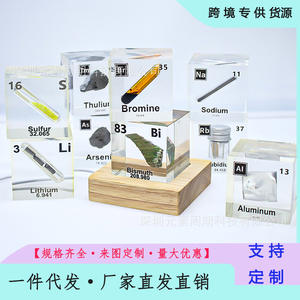 Cubo de acrílico con muestras de la tabla periódica de los elementos químicos para la enseñanza escolar, regalos educativos y decoraciones. - Product Image 5