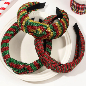 Giáng sinh headbands kỳ nghỉ thắt nút ban nhạc đầu lễ hội màu đỏ màu xanh lá cây tóc Hoops quà tặng giáng sinh Phụ kiện tóc cho phụ nữ - Product Image 1