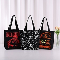Fournitures de fête d'Halloween Décoration Sac en coton Trick-or-Treating Halloween Citrouille Souriant Visage Sang Sac en toile