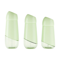 Bouteille de pulvérisation de parfum pour le corps, les cheveux et le soleil en plastique PET vide, vert mat personnalisé, 60, 80, 100 ml, élégante, transparente, pour le maquillage et le visage