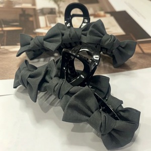 Stylish Grey Denim <b>Bow</b> Hair <b>Clip</b>, 2025 New High-End Hair <b>Clip</b>, Large Shark <b>Clip</b> for Back of Head - Product Image 3