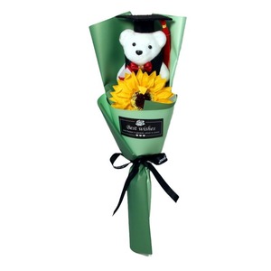 Temporada de Graduación, Ramo de Jabones con Forma de Oso Doctoral y Girasol, Actividad Artesanal para Jardín de Niños, Regalo Creativo para el Día del Maestro y el Día Nacional - Product Image 5