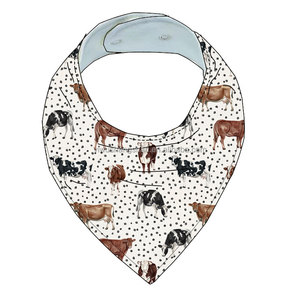 Personalizzato OEM stile occidentale neonato mucca modello cartone animato stampa cotone caldo bavaglini bavaglini bambini ragazze ragazzi <span class=keywords><strong>Bandana</strong></span> Unisex - Product Image 3