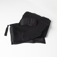 Ensemble de voyage en cachemire 100% cachemire, couverture tricotée chaude de luxe personnalisée par le fournisseur, masque pour les yeux, chaussettes, confortable, mélange de cachemire, avec sac de rangement