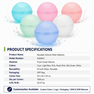Ballons d'<span class=keywords><strong>eau</strong></span> réutilisables en silicone à remplissage rapide, jouets de combat aquatique pour enfants, rechargeables, pour piscine, plage, fête en plein air, cadeau d'été - Product Image 2
