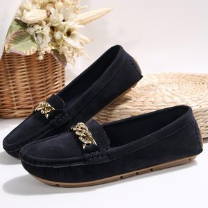 Mocasines Azul Marino para Mujer, Novedad 2025, con Decoración de Cadena Dorada, Zapatos Planos Cómodos para Uso Diario y de Oficina - Product Image 5