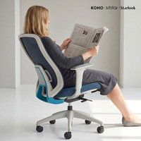 Chaise de bureau ergonomique SITSTAR au design original avec dossier en maille respirante et accoudoirs 4D en PU, conforme à la norme EN 1335, pour projets de mobilier commercial