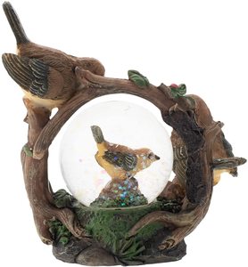 <span class=keywords><strong>Giallo</strong></span> <span class=keywords><strong>Passero</strong></span> Uccello Famiglia Figurine 45 MILLIMETRI di Scintillio di Acqua Globo Decorazione Globo di Neve - Product Image 2