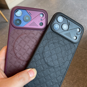Étui de téléphone matelassé magnétique en cuir PU anti-chute avec protection d'objectif, très populaire, pour iPhone 17 Pro Max - Product Image 6