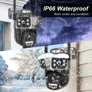 9MP 360 grados inteligente impermeable al aire libre PTZ <span class=keywords><strong>IP</strong></span> CCTV Cámara <span class=keywords><strong>3</strong></span> lentes V380 Pro WiFi vigilancia cámara inalámbrica de seguridad para el hogar - Product Image 2
