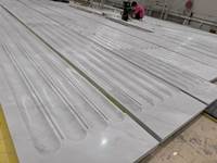 Panneaux muraux en marbre beige gravé, tailles personnalisées, rainures, pour la décoration des hôtels, des halls ou des églises