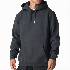 Sweat-shirt à capuche surdimensionné en coton 100% 350g avec logo personnalisé, sweat-shirt à capuche uni pour homme, streetwear pour l'automne - Product Image 1
