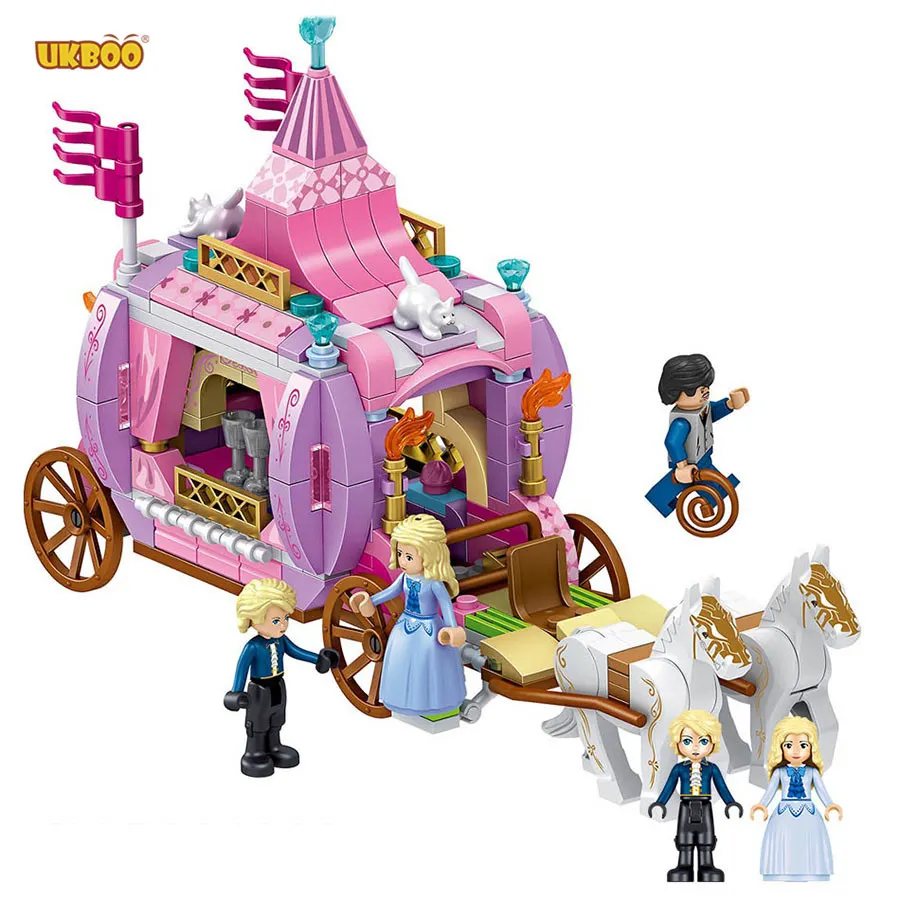 Spedizione gratuita UKBOO 351 pz liverpool principessa cavallo reale carrozza castello blocchi presenta regali per ragazze adolescenti