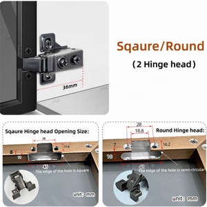 Bisagras de Amortiguación Hidráulicas Ajustables de Brazo Corto con Cierre Suave y Marco de Acero Laminado en Frío para Gabinetes, 20 Perfiles, Puerta de Vidrio Moderna para Cocina - Product Image 3