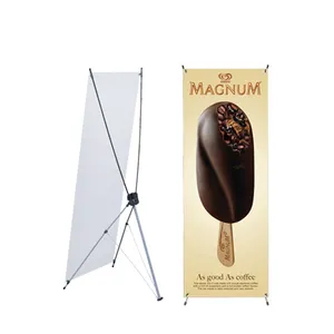 Display Banners Economical PVC Banner With Pop Up Folding Adjustable Display Stand X Banner Large Stand