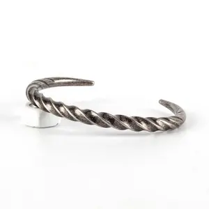 Punk jewelry 316l stainless steel twist retro animal horn bracelet for men