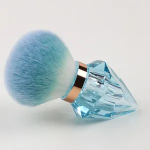 Brosse à poussière pour ongles bleue et rose, brosse à ongles en acrylique de qualité supérieure, brosse à ongles avec manche en acrylique diamanté, nettoyeur de pinceaux pour ongles, pinceaux de maquillage, manucure - Product Image 2