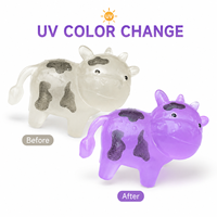 Juguete de vaca que cambia de color, textura de maltosa, juguete antiestrés para apretar y descomprimir