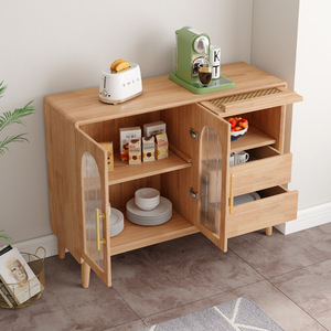 Rattan Solid Wood <b>Sideboard</b> 900mm+ Storage Cabinet For Living Room <b>Kitchen</b> - Product Image 1