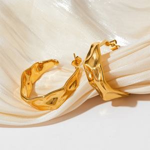 Boucles d'oreilles tendance non ternissables, plaquées or PVD 14k 18k, en acier inoxydable 316L, bijoux fins, boucles d'oreilles mode pour femmes - Product Image 3