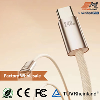 Échantillon Gratuit Disponible en Usine - Câble USB-C vers C PD3.1 en Nylon Tressé de Cuivre Pur, 2M, 240W, Certifié CE RoHS, Vente en Gros