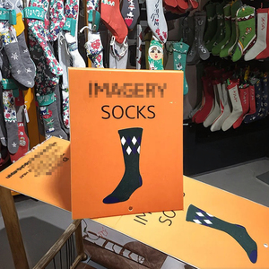 NGHỆ THUẬT tùy chỉnh giấy <span class=keywords><strong>Tag</strong></span> cho vớ tông móc áo đầy đủ màu sắc in sock tay áo bao bì treo thẻ - Product Image 2