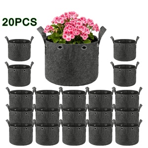 Paquete de 5/6/8/10/20 Bolsas de Cultivo de 3/10 Galones, Macetas de Tela No Tejida con Asas y Orificios de Posicionamiento Superiores para Cultivo de Vegetales - Product Image 1