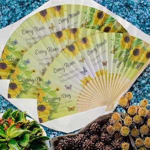 Abanicos Plegables de Bambú DIY, Abanicos Portátiles Pintados con Arte Folclórico Tallado, para Regalo Empresarial, Venta Exclusiva, MOQ 100PCS, Bodas - Product Image 3