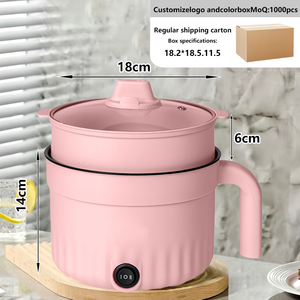 2-in-1 Electric Rice Cooker Hot <b>Pot</b> Tempered Glass Lid <b>Non</b>-<b>Stick</b> Coating 1.8L Capacity for Hotel Household Outdoor Use - Product Image 5