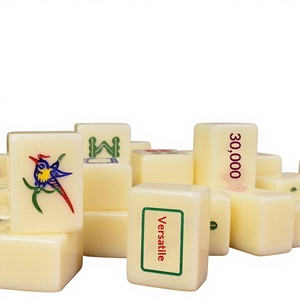 Yusheng Mahjong para 4 Jugadores, Fichas de Acrílico Verde y Blanco con Textura Dura y Grabado Suave, para Entretenimiento en Casa - Product Image 1