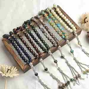 Rosario Islámico con Cuentas Explosivas de Vidrio, Cuentas de Oración Musulmanas Tasbih de 10 mm, 33 Piezas, Pulsera Colorida, Regalo de Ramadán, Venta al por Mayor - Product Image 1