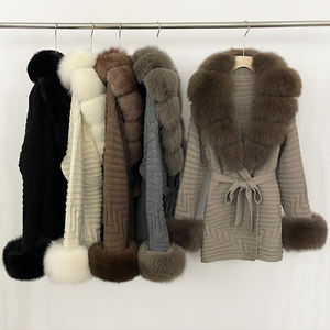 OFTBUY Maglione in Vera Pelliccia Lavorato a Maglia per <span class=keywords><strong>Donna</strong></span>, Cardigan e Maglioni, Moda Coreana Autunno/Inverno, Top per <span class=keywords><strong>Donna</strong></span> - Product Image 1