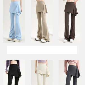 กางเกงออกกำลังกายผู้หญิงไซส์ใหญ่พิเศษ OEM S-6XL เอวสูง ทรงขาบาน เหมาะสำหรับพิลาทิส ฟิตเนส วิ่ง โยคะ พร้อมกระโปรง - Product Image 4