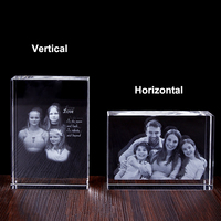 Save 15% K9 Clear Blank Crystal Cube Personalized 3D Laser Family Photo Frame for Festival Day Gifts