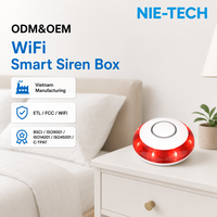 Kotak Sirene WiFi Rumah Pintar Kontrol Jarak Jauh Nirkabel Peringatan Keamanan Sirene 120dB LED Berkedip 120V Standar AS Alarm Pintar
