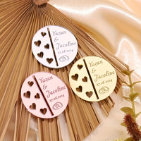 Nouveau pendentif rond en acrylique pour verre à vin, plaque nominative personnalisée pour mariage, miroir, carte de table rouge, fabriqué en Chine