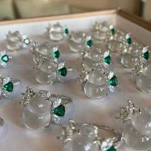 Petite bague en jade naturel en forme de fleur de jade, bague en argent pur S925, nouvelle bague chinoise fine avec toutes les bénédictions et la fortune - Product Image 4