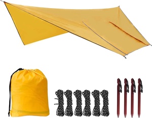 Tente de camping ultra-légère Urban Nomads en polyester Ripstop 210T, porte en toile, portable, imperméable 3000MM, revêtement argenté, protection pour hamac - Product Image 1