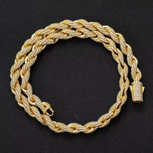 Hop VVS D-Farbe Moissanit Schmuck Armband S925 Silberkette Halskette Herren Cuban Link Iced Out Tennis Seilkette - Product Image 6