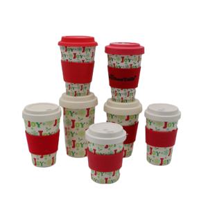 Eco Friendly riutilizzabile da viaggio tazza da caffè 12oz RPET da portare via tazze di bambù per andare tazze per bere tazza di bevande fredde con succo di caffè - Product Image 1